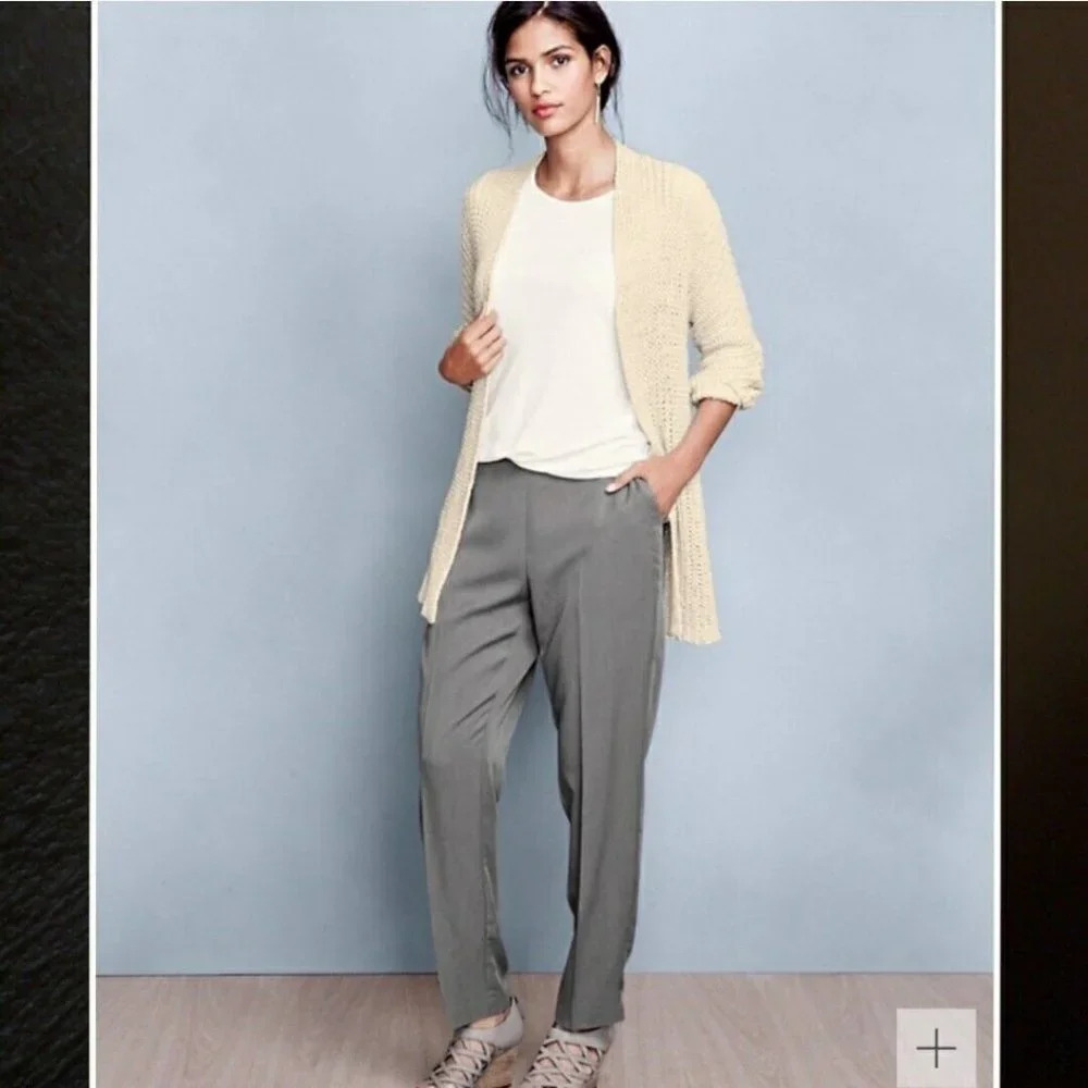 Eileen Fisher Lightweight Tencel Twill Tapered Ankle Pant Size Medium NWT $178